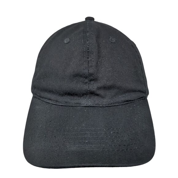 New Chef Slideback Hat Black One Size Adjustable Solid Blank 6 Panel - Picture 1 of 7